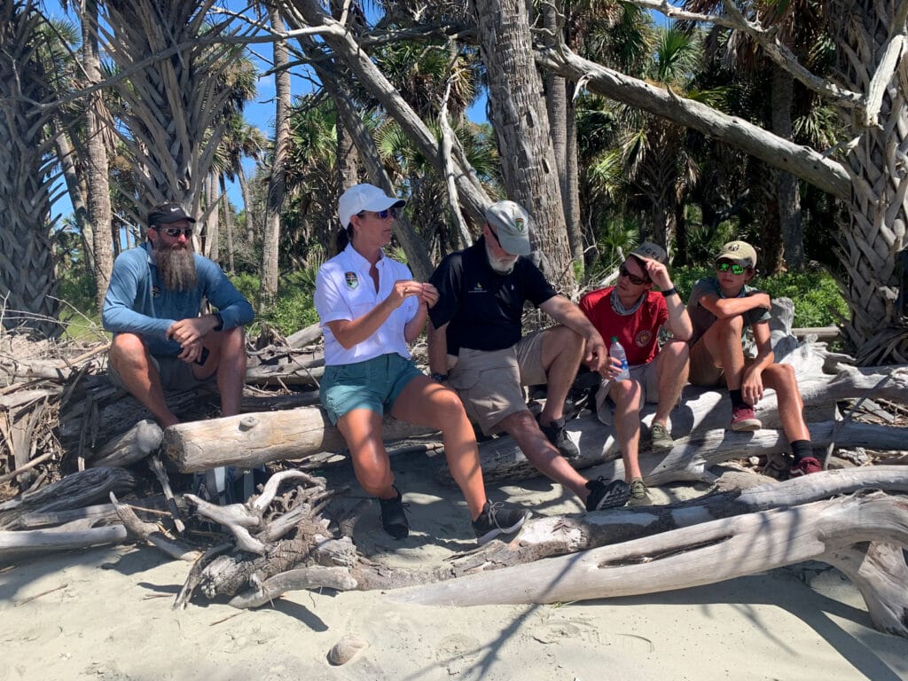 SC7 core team members conversing at Bulls Island