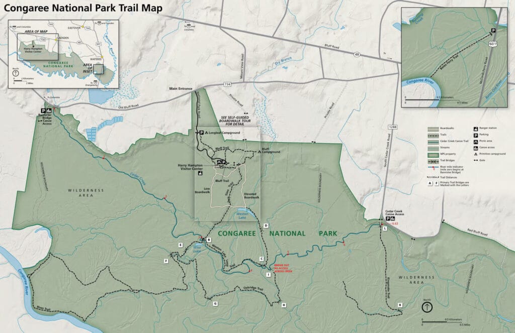 Congaree National Park Trail Map